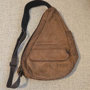 L.L. Bean Brown Belt Bag Ergonomic Suede Design